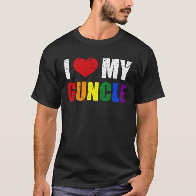 Camiseta Gay Uncle Guncle Pride Month LGBT homosexual Rainb (Frente)