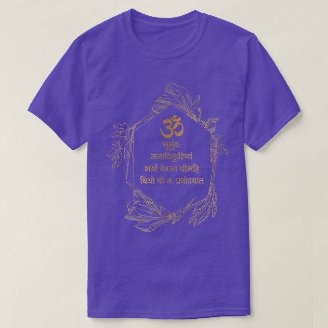 Camiseta Gayatri Mantra Yoga (Frente do Design)