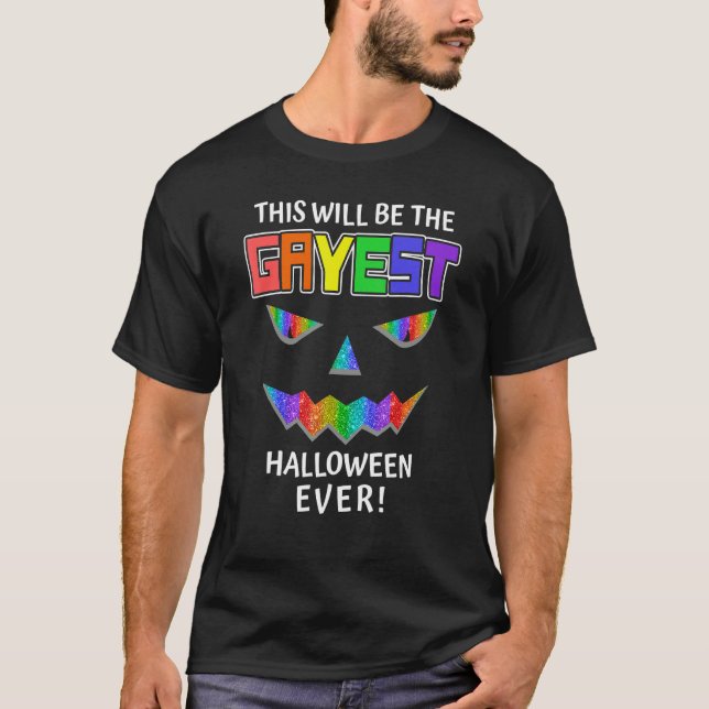 Camiseta Gayest Halloween Ever LGBTQ Gay Pride Trans Suppor (Frente)