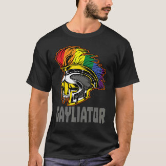 Camiseta Gayliator Sword Fighter Helmet with Rainbow Feathe