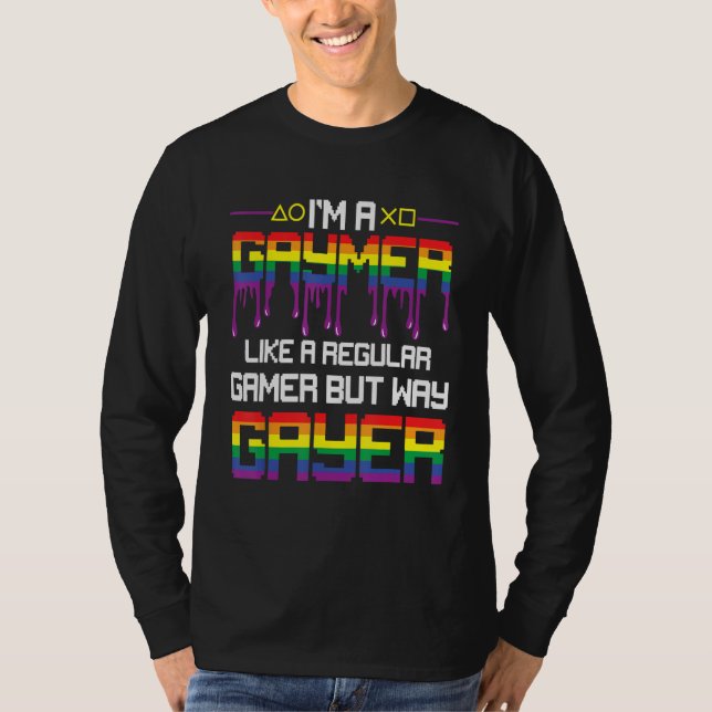 Camiseta Gaymer Gay Pride Flag LGBT Gamer LGBTQ Gaming (Frente)