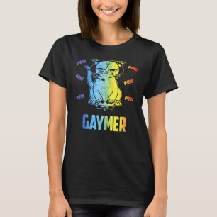 Camiseta Gaymer Lgbt Cat Pride Rainbow Video Game