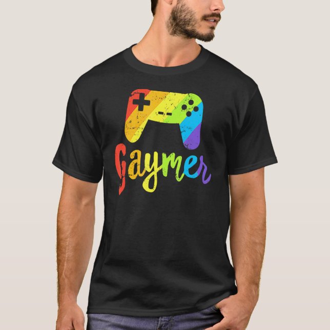 Camiseta Gaymer Lgbt Pride Gay Gamer Controladora Rainbow G (Frente)