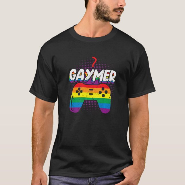Camiseta Gaymer Orgulho gay Flag Lgbt Gamer Lgbtq (Frente)