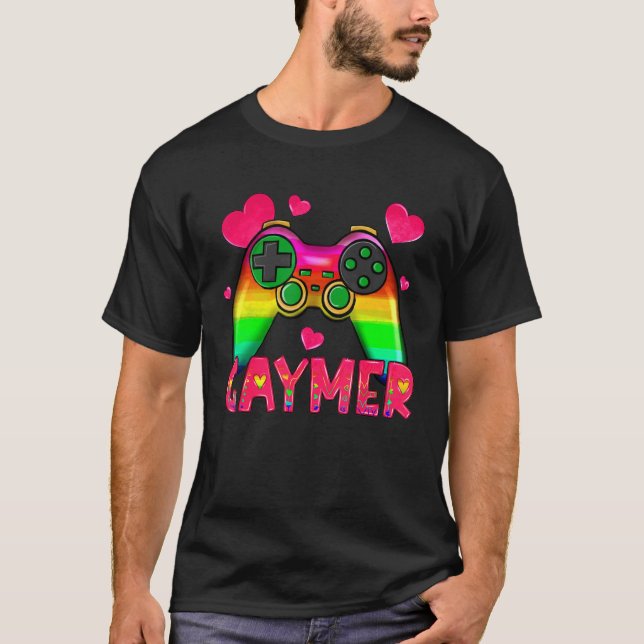 Camiseta Gaymer Orgulho gay Flag Lgbt Gamer Lgbtq (Frente)
