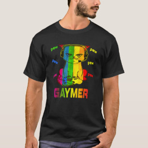 Camiseta Gaymer Purride Gato Video Jogo Gamer Lgbtq Arco-ír