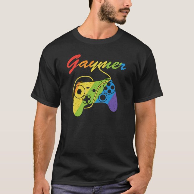 Camiseta Gaymer | Rainbow Video Game Controller | Gaming (Frente)
