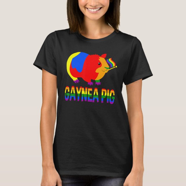 Camiseta Gaynea Pig Gay Guiné Pig Pride Lgbt Correspondente (Frente)