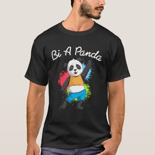 Camiseta Gaypride Bi Panda Bear LGBT Gay Lésbica Bissexual (Frente)