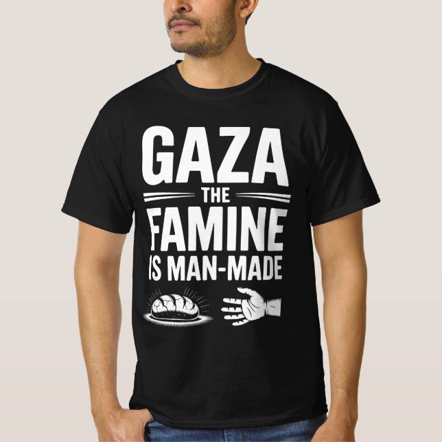 Camiseta Gaza: A Fome é a Austrália Política Feita pelo Hom (Frente)