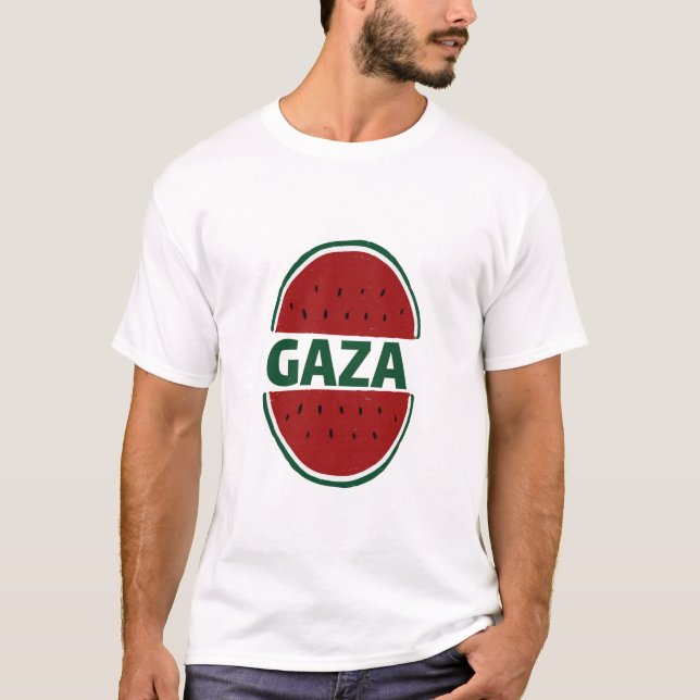 Camiseta Gaza, melancia, solidariedade palestina, (Frente)