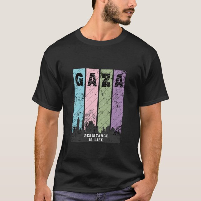 Camiseta GAZA Vintage Distressed | Solidariedade (Frente)