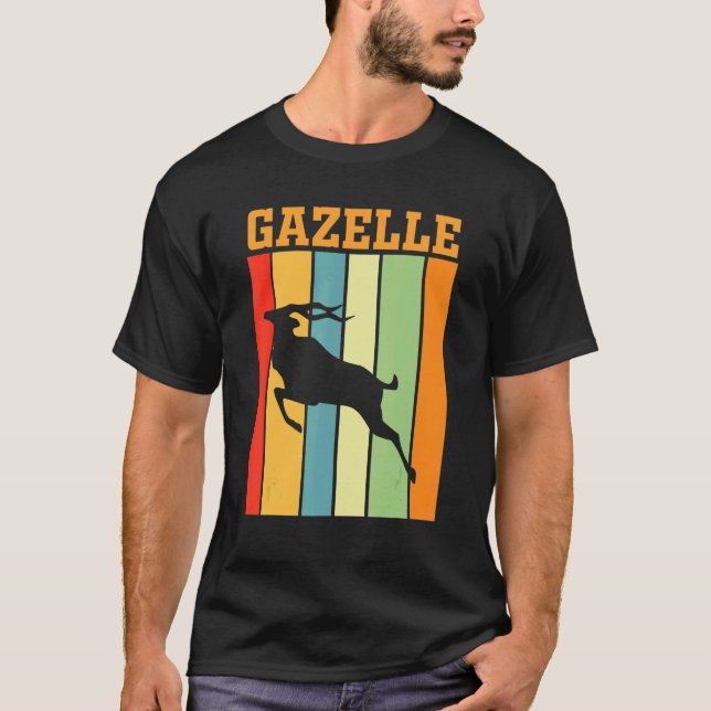 Camiseta Gazelle Shadow Silhouette Em Cores Retro (Frente)