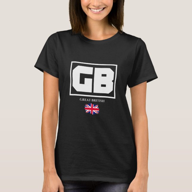 Camiseta GB Great British with UK Flag Illustration Graphic (Frente)