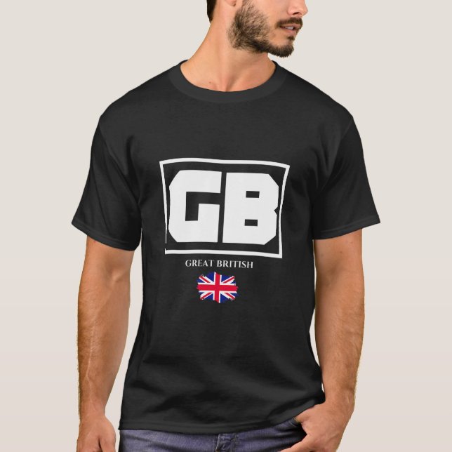Camiseta GB Great British with UK Flag Illustration Graphic (Frente)