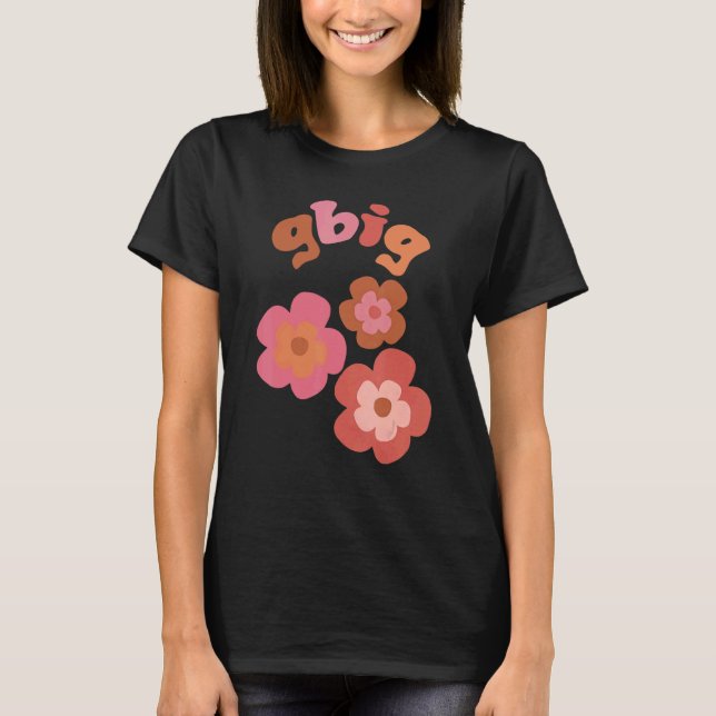 Camiseta Gbig Big Little Sorority Family Matching Flowers R (Frente)