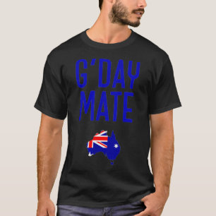 Camiseta Gday Mate Com Bandeira Pela Austrália Aussie Camis