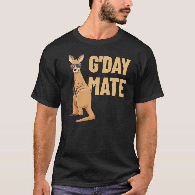 Camiseta G'Day Mate Kangaroo Aussie Austrália Roo G'Day Mat (Frente)