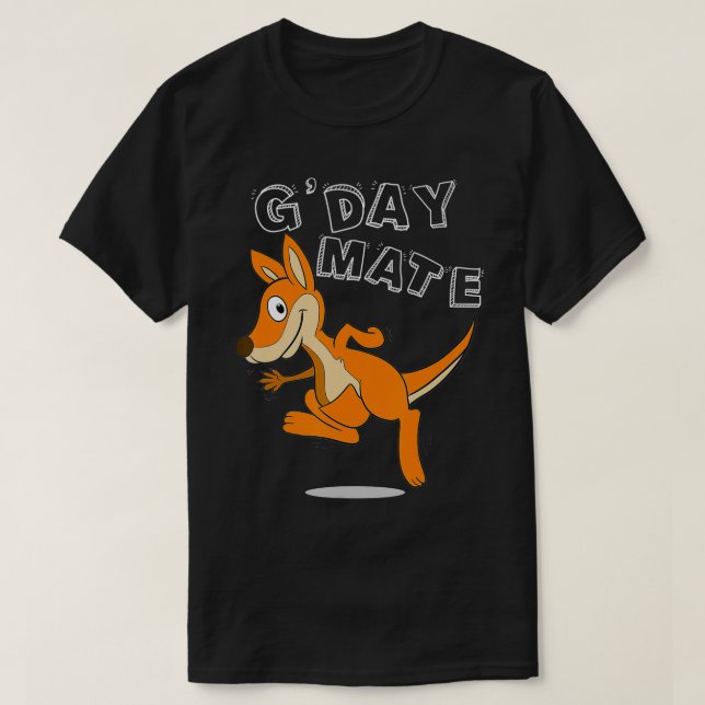 Camiseta G'Day Mate Kangaroo Austrália Souveni Aussie Hello (Frente do Design)