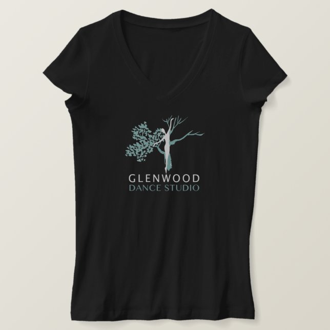 Camiseta GDS V-Neck (logotipo branco) (Frente do Design)