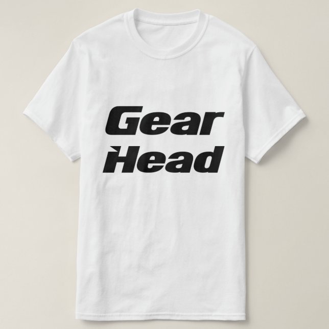 Camiseta Gear Head Mens Tshirt em Branco (Frente do Design)