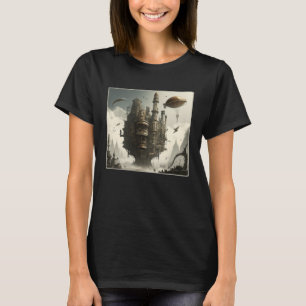 Camiseta Gear Mecânico Retrocientífico Trabalho de arte da