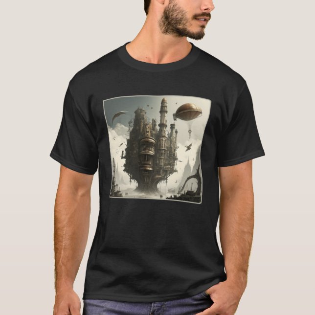 Camiseta Gear Mecânico Retrocientífico Trabalho de arte da  (Frente)