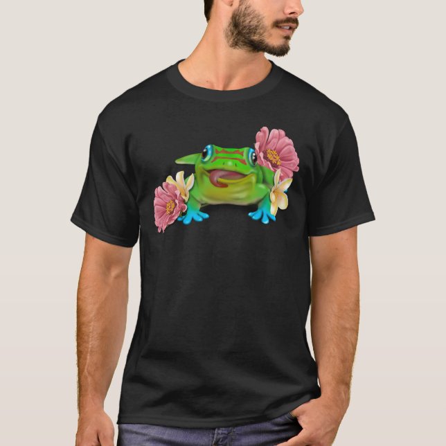 Camiseta Gecko com flores (Frente)