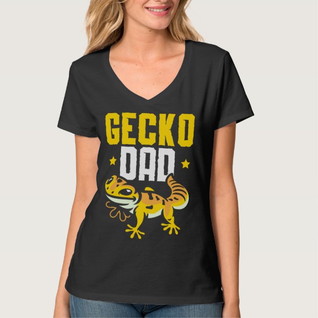Camiseta Gecko Dad Reptile Leopard Gecko  Lizard (Frente)