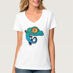 Camiseta Gecko de Cartoons Coloridos Bonitos