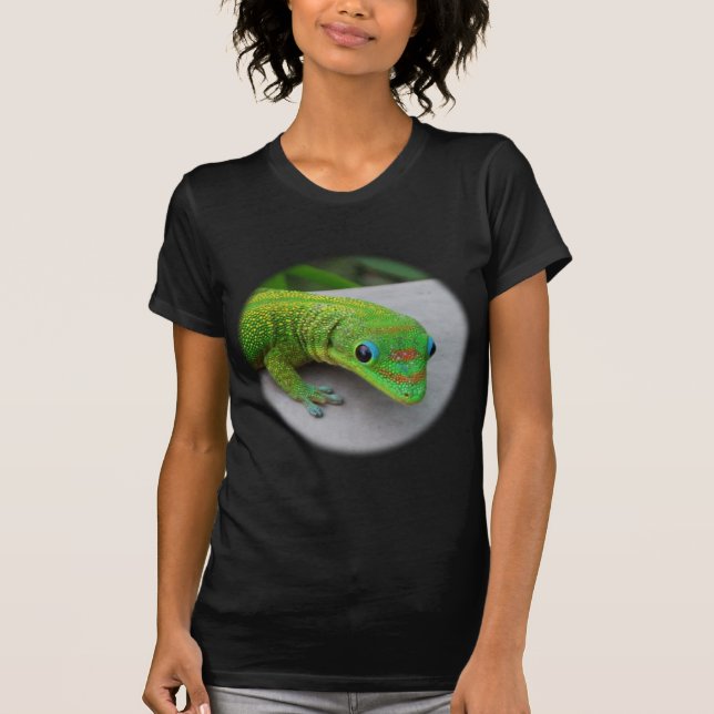 Camiseta Gecko do Dia da Pó Dourada - Audiência e Consiga a (Frente)