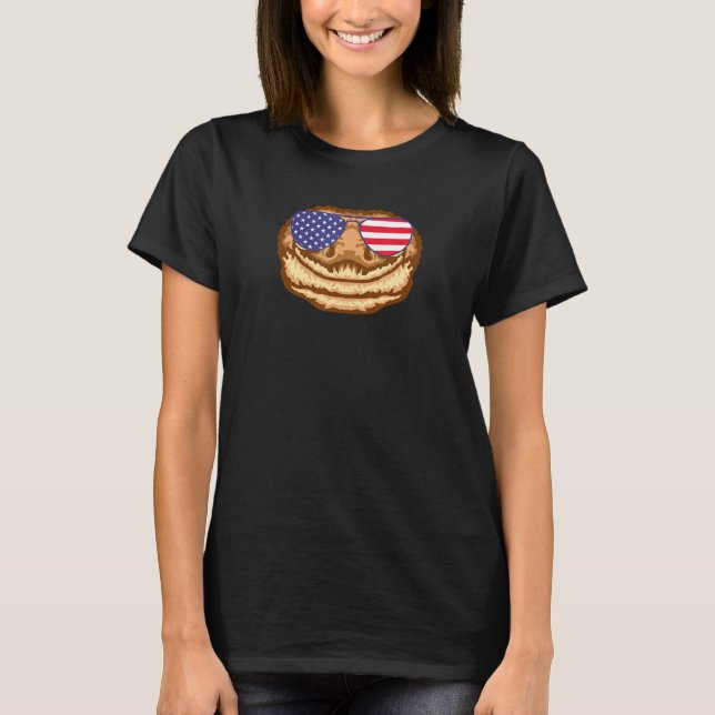 Camiseta Gecko legal Vestindo bandeira dos Estados Unidos Ó (Frente)