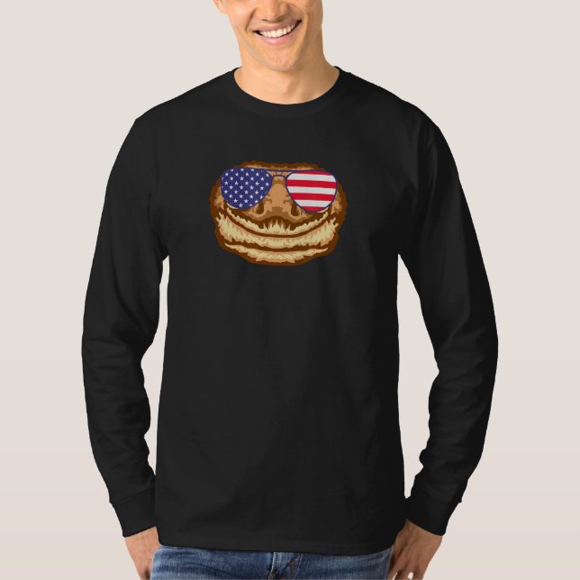 Camiseta Gecko legal Vestindo bandeira dos Estados Unidos Ó (Frente)