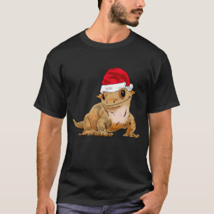 Camiseta Gecko Natal Santa Hat Engraçado Xmas
