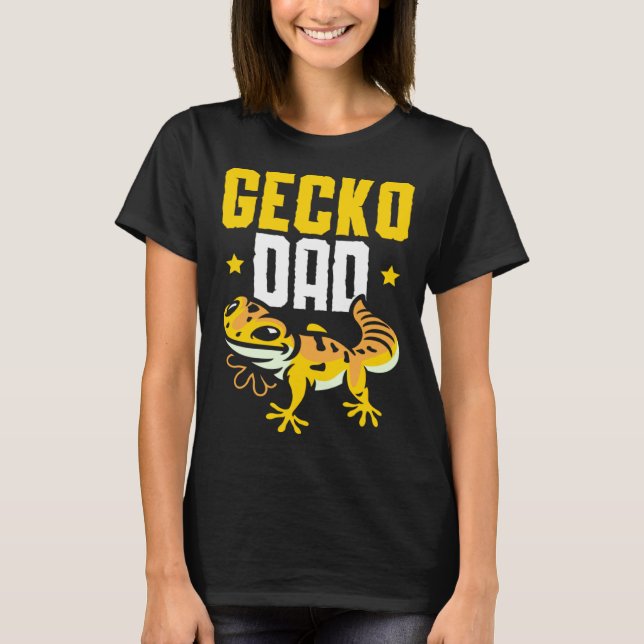Camiseta Gecko Pai Réptil Leopard Gecko Lizard (Frente)