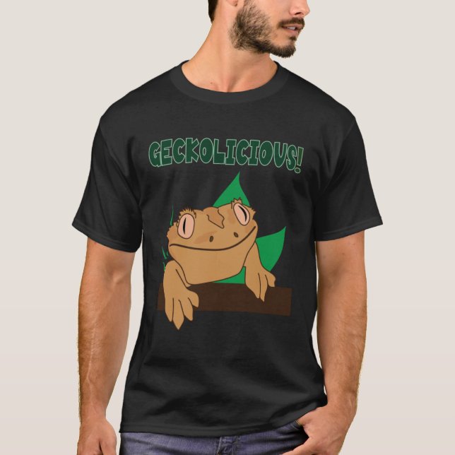 Camiseta Geckolicious  Saying Cute Lizard Crested Gecko (Frente)