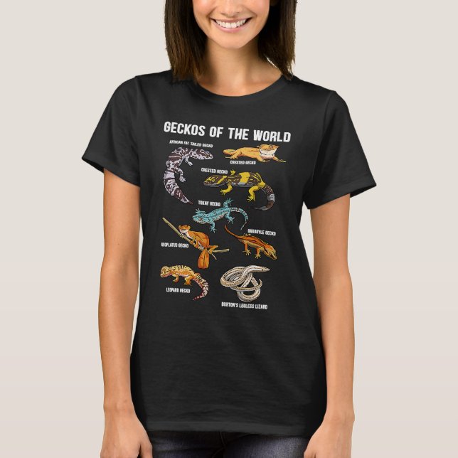 Camiseta Geckos Animals of the World Crested Leopard Gecko  (Frente)
