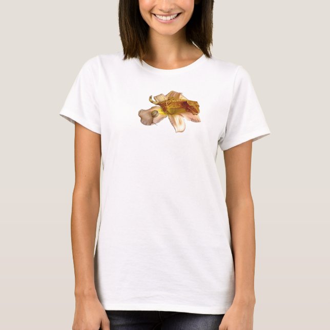Camiseta Geco com crista lilly em um t-shirt das senhoras (Frente)