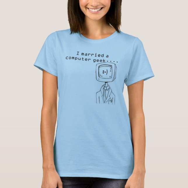 Camiseta Geek casado do computador (Frente)