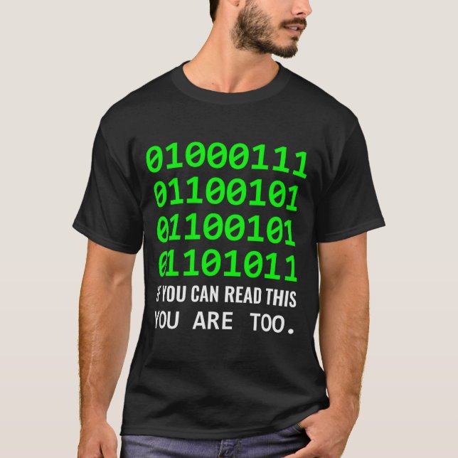 Camiseta Geek Computer Binary Code Software Developer  (Frente)