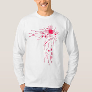 Camiseta Geek Core CPU CPU de Computador Vermelho