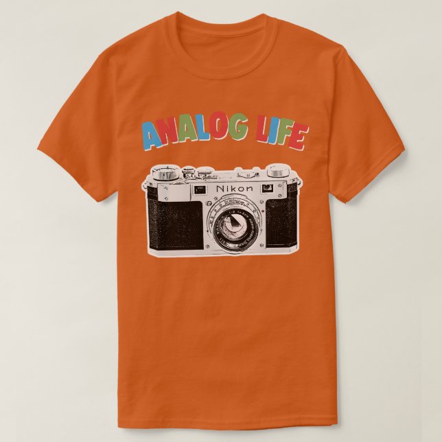 Camiseta Geek da câmera analógica Life Gift Design 1 (Frente do Design)