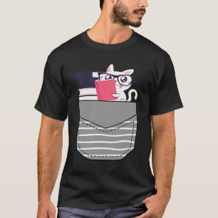 Camiseta Geek de Livros Gato Livro no Bolso