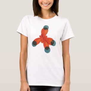 Camiseta Geek de química Orange Methane Molecule