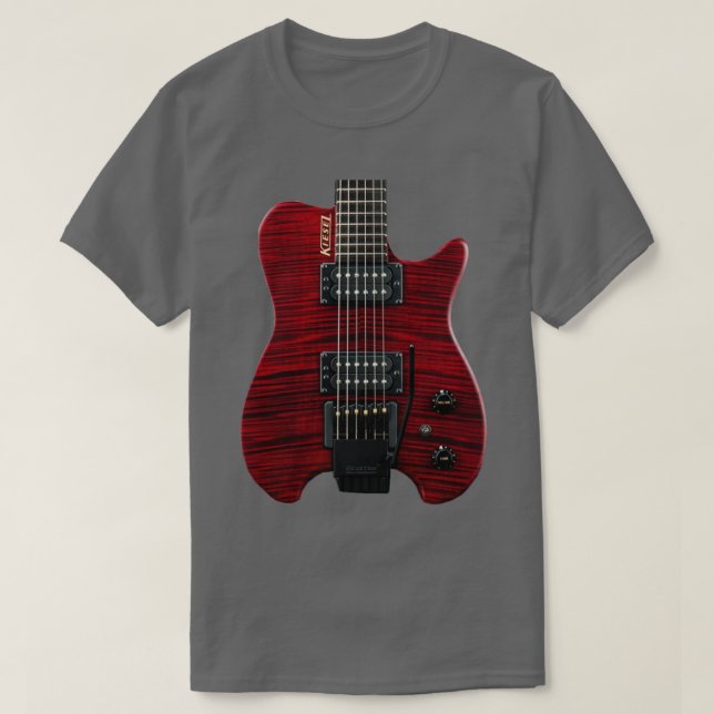 Camiseta geek de violão elétrico (Frente do Design)