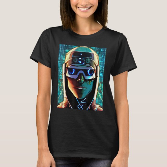 Camiseta Geek do computador com hacker Cyberpunk design_18 (Frente)