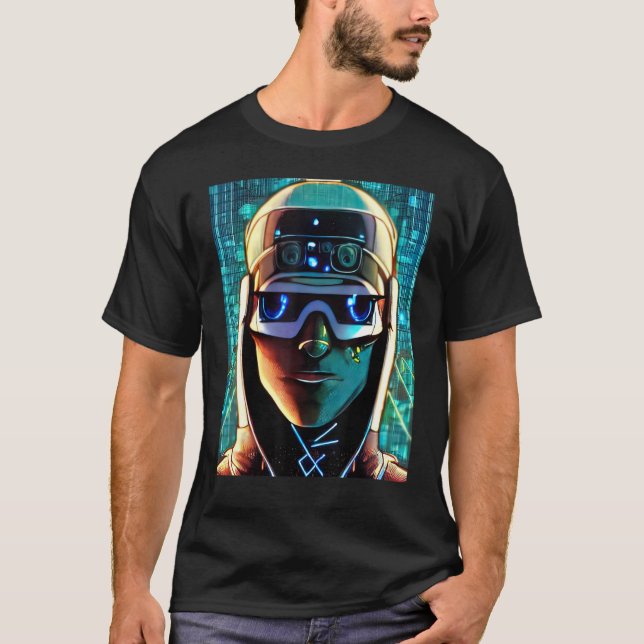 Camiseta Geek do computador com hacker Cyberpunk design_18 (Frente)