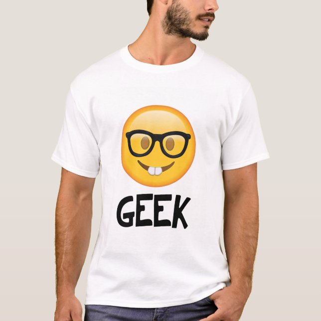 Camiseta Geek do nerd de Emoji (Frente)