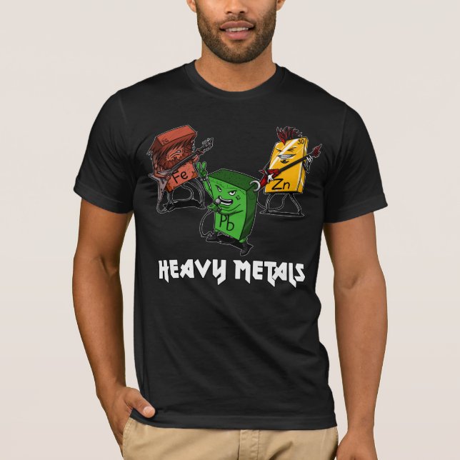 Camiseta Geek do nerd dos metais pesados da química da (Frente)