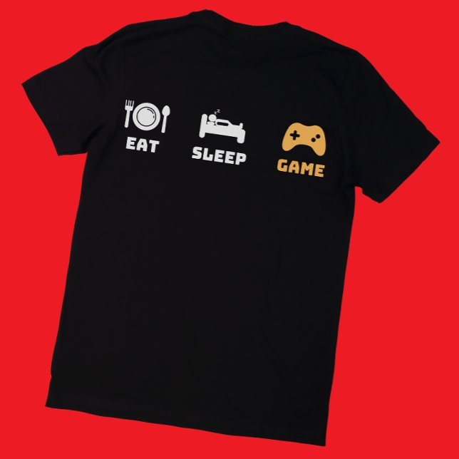 Camiseta Geek Engraçado Pai Gamer Coma Jogo do Sono (Criador carregado)